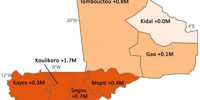 Peta dari Mali penduduk
